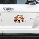 4 Stks Persoonlijkheid Puppy 3D Auto Stickers Waterdichte Auto Body Block Scratches Simulation Stickers (Big Ear Dog)