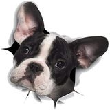 4 Stks Persoonlijkheid Puppy 3D Auto Stickers Waterdichte Auto Body Block Scratches Simulation Stickers (Big Ear Dog)