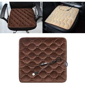 Auto USB Stoelverwarming kussen Warmer Cover Winter Verwarmde Warme Mat  Stijl: Hartvorm (Koffie)