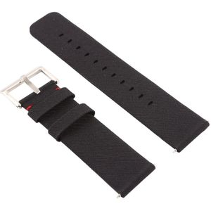 Eenvoudige mode canvas polsband voor Fitbit versa (zwart)