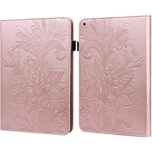 Kant bloem embossing patroon horizontale flip lederen tas met houder & kaart slots & portemonnee en fotolijst & slaap / waakfunctie voor iPad 9.7 2018 / 9.7 2017 / AIR 2 / AIR (ROSE GOUD)