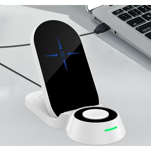 H22 3 In 1 Multifunctionele opvouwbare Smart Wireless Charger voor Smart Phones & Iwatches & Airpods (White)