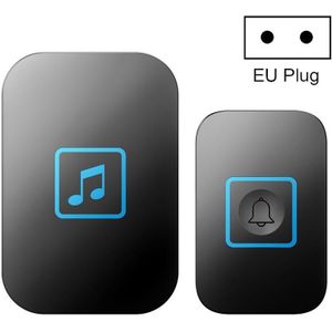 CACAZI A86 elektronische muziek afstandsbediening deurbel een voor een AC draadloze deurbel  stijl: EU plug (zwart)