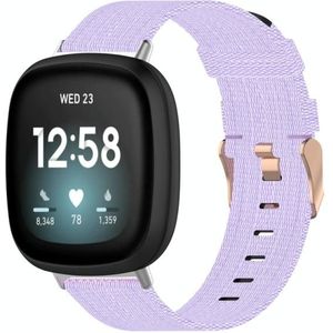 Voor Fitbit Versa 4 / Sense 2 Universele nylon geweven canvas horlogeband