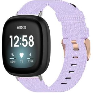 Voor Fitbit Versa 4 / Sense 2 Universele nylon geweven canvas horlogeband