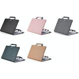 Boekstijl Laptop Beschermhoes Handtas voor MacBook 15 inch (Pink + Power Bag)