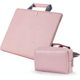 Boekstijl Laptop Beschermhoes Handtas voor MacBook 15 inch (Pink + Power Bag)