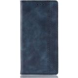 Magnetische Buckle retro textuur horizontale Flip lederen case voor Huawei Honor weergave 20  met houder & kaartsleuven & portemonnee (blauw)