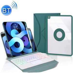 Z102B-AS Pen Slot Touchpad Backlight Bluetooth Toetsenbord Lederen Tablet Case Voor iPad 10.2 2021/2020/2019 (Groen)