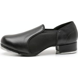 Beginners Straight Bottom Tap Shoes Zwart Imitatieleer Soft Bottom Shoes  Maat: 34 (Slack Mouth)