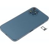 Batterij achterklep (met zijtoetsen  kaartlade  voeding + volume flexkabel - draadloze oplaadmodule) voor iPhone 12 Pro Max (blauw)