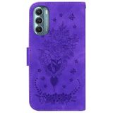 Voor Motorola Moto G Stylus 5G 2022 Butterfly Rose Lederen telefoonhoesje