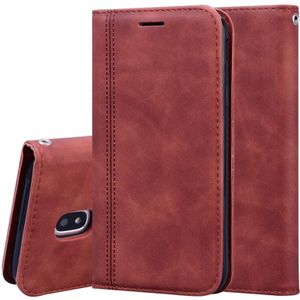 Voor Samsung Galaxy J5 / J530 (EU) Frosted Business Magnetic Horizontal Flip PU Leather Case met Holder & Card Slot & Lanyard(Brown)