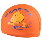 Kinderen Cartoon Hippo Patroon PU Geco Coated Waterproof Swimming Cap (Oranje)