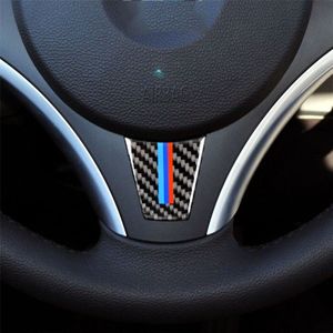 Grote een versie driekleur Carbon Fiber auto Steering Wheel decoratieve sticker voor BMW E90 2005-2012