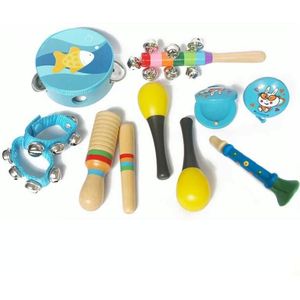 10 in 1 Kinderen Muziekinstrument Combinatie Houten Early Education Baby Musical Instrument Toys (Boy)