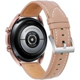Voor Samsung Galaxy Watch3 45mm Genuine Leather Silver Buckle Replacement Strap Watchband (Roze)