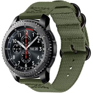 Voor Samsung Galaxy Watch Active 18mm S3 nylon drie-ring riem (Army Green)