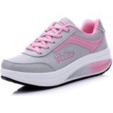 Lente en herfst dikke bodem sport damesschoenen rocking schoenen muffin schoenen  maat: 35 (grijs roze)