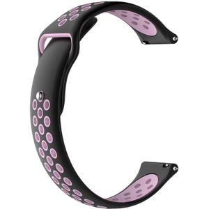 Voor Huami Amazfit Youth Edition Two-tone Nike Siliconen horlogeband (Zwart Roze)