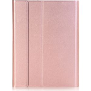 A02 voor iPad 4 / 3 / 2 universele ultra-dunne ABS horizontale Flip Case + Bluetooth Keyboard(Rose Gold)