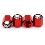 4 stks/set Headset Skeleton Metal Ventieldopjes Auto Universele Gemodificeerde Kleppendeksels (Rood)