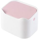 Mini Creative Bedside Table Salontafel met Deksel Druk Op Desktop Prullenbak (White Pink)