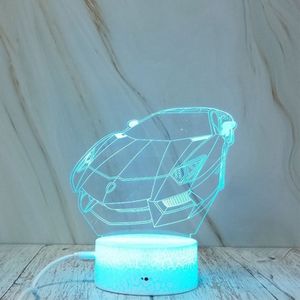Sport AutoVorm creatieve crack Touch dimmen 3D kleurrijke decoratieve nachtlampje