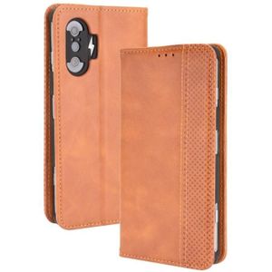 Voor Xiaomi Poco F3 GT / Redmi K40 Gaming Magnetische Gesp Retro Crazy Horse Textuur Horizontale Flip Leren Case met Houder & Card Slots & Fotolijst (Bruin)