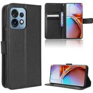 Voor Motorola Moto X40 Pro lederen telefoonhoes met diamanttextuur