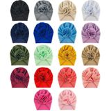 5 stks Baby Sun Flower Hedging Cap Solid Color Turban Hat  Grootte: One Size (Khaki)