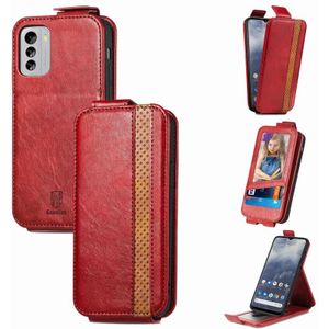 Voor Nokia G60 Splicing Wallet Kaarthouder Verticale Flip Lederen Telefoon Case (Rood)