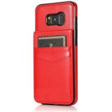 Voor Samsung Galaxy S8 Plus Solid Color PC + TPU Beschermhoes met houder & Kaartsleuven (Rood)