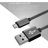 1m 3A Geweven stijl Metal Head Micro USB to USB Data / Lader Kabel  voor Samsung Galaxy S6 / S6 edge / S6 edge+ / Note 5 Edge  HTC  Sony  Lengte: 1m(zwart)