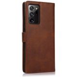 For Samsung Galaxy Note20 Ultra Calf Texture 2 in 1 Detachable Magnetic Back Cover Horizontal Flip Leather Case with Holder & Card Slots & Wallet & Photo Frame(Brown)
