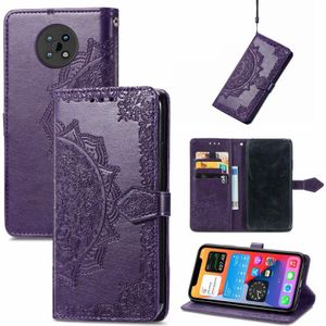 Voor Nokia G50 Mandala Embossing Pattern Horizontal Flip Lederen Case met Houder & Card Slots & Wallet & Lanyard (Purple)