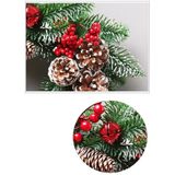 Sywa44 Christmas Red Silk Ornament PE White Pine Fruit Christmas Krans (50cm Half ring)