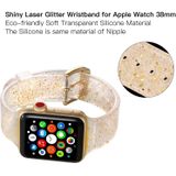 Voor Apple Watch Series 5 & 4 44mm / 3 & 2 & 1 42mm Glitter Siliconen Band(Goud)