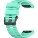 Voor Garmin Fenix 6X 26mm Quick Release Officile Texture Polsband Watchband met plastic knop (Lake Blue)