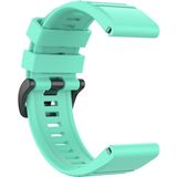 Voor Garmin Fenix 6X 26mm Quick Release Officile Texture Polsband Watchband met plastic knop (Lake Blue)