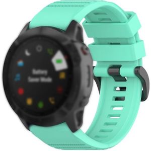 Voor Garmin Fenix 6X 26mm Quick Release Officile Texture Polsband Watchband met plastic knop (Lake Blue)