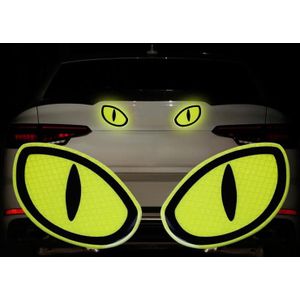 10 Sets autoverveiligheid waarschuwing reflecterende stickers (fluorescerend geel)