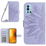 Voor OnePlus 10 Pro Skin Feel Sun Flower Pattern Flip lederen telefoonhoes met lanyard