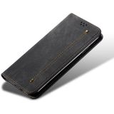 Voor Galaxy A70 Denim Texture Casual Style Horizontal Flip Leather Case met Holder & Card Slots & Wallet(Black)