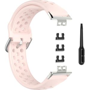 Voor Huawei Watch Fit 18mm Sport Style Silicone Solid Color Replacement Strap Watchband (Roze)