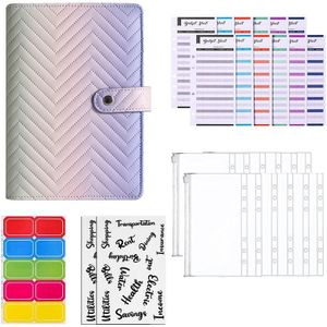 A6 PU Macaron Kleurverloop Losbladige Kladblok Notebook Budgetboek