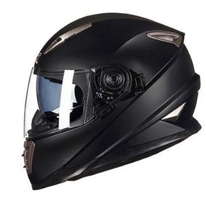GXT Motorfiets Mat Zwart Full Coverage Beschermende Helm Dubbele Lens Motor Helm  Grootte: M