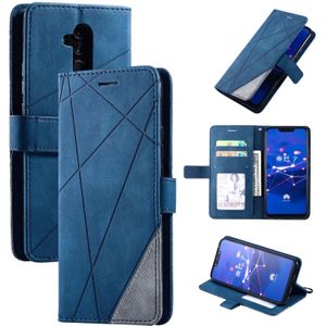 Voor Huawei Mate 20 Lite Skin Feel Splicing Horizontal Flip Leather Case met Holder & Card Slots & Wallet & Photo Frame(Blauw)