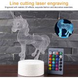 Verspreiding vleugels Unicorn vorm creatieve hout basis 3D kleurrijke decoratieve nachtlampje bureau lamp  afstandsbediening versie