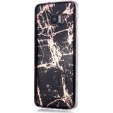 Voor Galaxy S7 edge Plating Marble Pattern Soft TPU Protective Case (Black Gold)